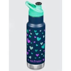 Klean Kanteen Kid Insulated Classic Narrow Sport Cap 12oz (355ml) - Navy Hearts