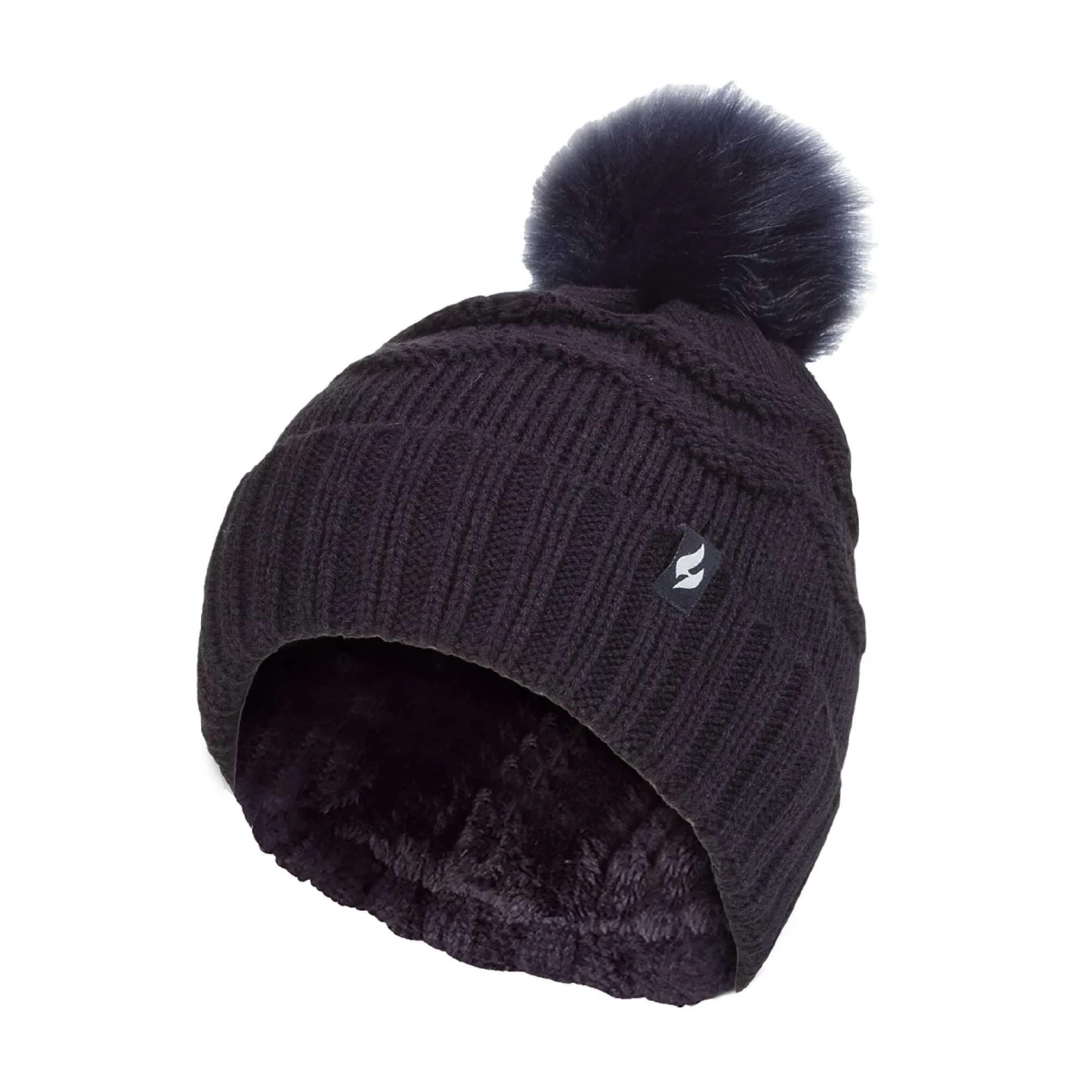 Ladies Winter Zigzag Patterned Fur Cuff Bobble Thermal Hat 7 Ladies Winter Zigzag Patterned Fur Cuff Bobble Thermal Hat - Image 5