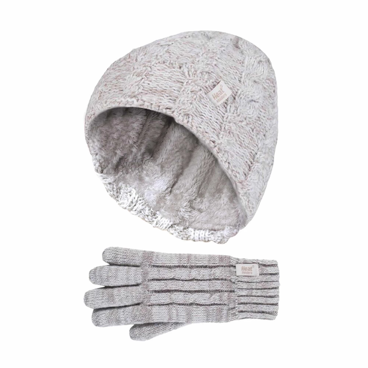 Kids Girls Cable Knitted Warm Fleece Lined Winter Hat And Gloves Set With Bobble 9 Kids Girls Cable Knitted Warm Fleece Lined Winter Hat And Gloves Set With Bobble - Image 7