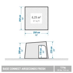 Quechua 6 Person Inflatable Camping Shelter -Sports Outdoor Store k62146d9c06fc868e43a84ebe4a210b04