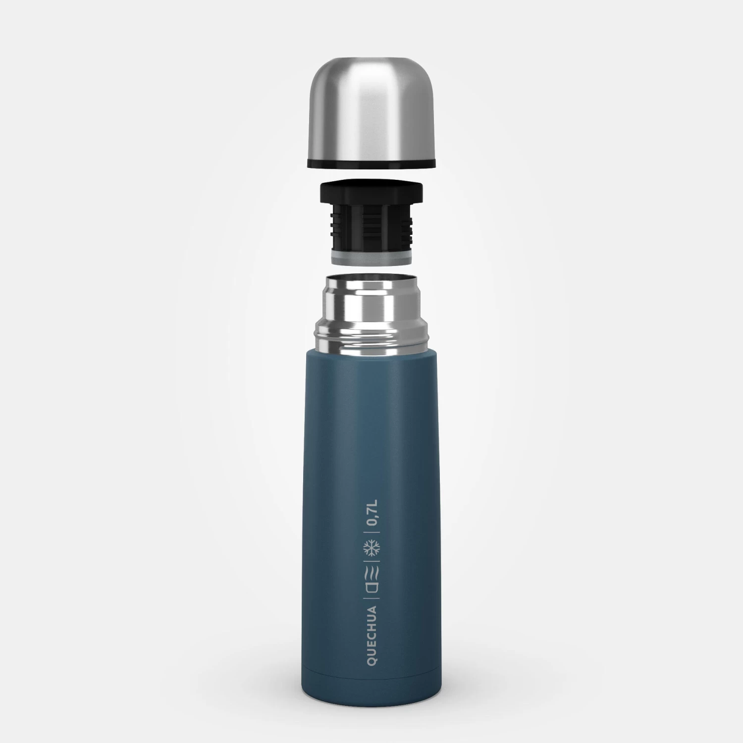 Quechua Stainless Steel Isothermal Hiking Bottle 0.7 Litre Blue 10 Quechua Stainless Steel Isothermal Hiking Bottle 0.7 Litre Blue - Image 8
