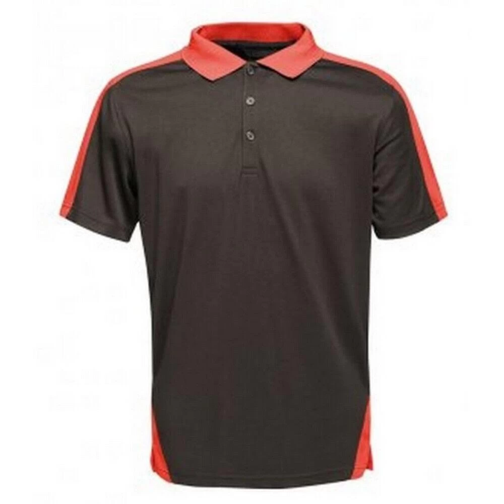 Regatta Contrast Coolweave Pique Polo Shirt (Black/Classic Red) 3 Regatta Contrast Coolweave Pique Polo Shirt (Black/Classic Red)