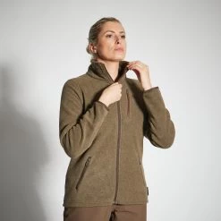 WOMEN'S RECYCLED FLEECE 500 GREEN -Sports Outdoor Store k682bd401b139ca97a5aa5a8c9aea1fac