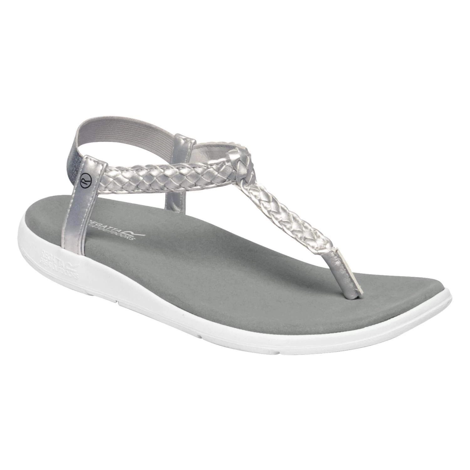 Regatta Womens/Ladies Santa Luna Braided Sandals (Silver/White) 3 Regatta Womens/Ladies Santa Luna Braided Sandals (Silver/White)