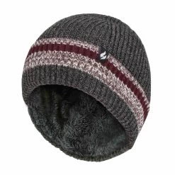 Mens Turnover Cuff Winter Knitted Striped Thermal Beanie -Sports Outdoor Store k9713c0f242e87b240554c3c50766a5d0