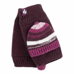 Ladies Striped Thermal Knitted Converter Mitten Gloves -Sports Outdoor Store ka2de89d6c56a0aea1aec92f8bea9896c