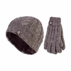 Ladies Fleece Lined Thermal Hat & Gloves Set For Winter -Sports Outdoor Store kccad704ba7bc156ec1bf096a10cc93e7