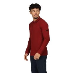 Regatta Mens Leaonzo LongSleeved Polo Shirt (Syrah Red) -Sports Outdoor Store kd46b6870f6559b9f716debf58c84c3e2