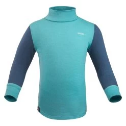 WEDZE Baby Ski Base Layer Top, Undershirt Merino Wool MERIWARM Turquoise -Sports Outdoor Store kd7ec44991637e01ebb972c2f2b9037c9