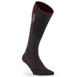 WEDZE ADULT WOOLLEN SKI AND SNOWBOARD SOCKS - 900 WOOL - BLACK