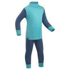 WEDZE Baby Ski Base Layer Top, Undershirt Merino Wool MERIWARM Turquoise -Sports Outdoor Store keed6e176f8944d06252406caefb68099