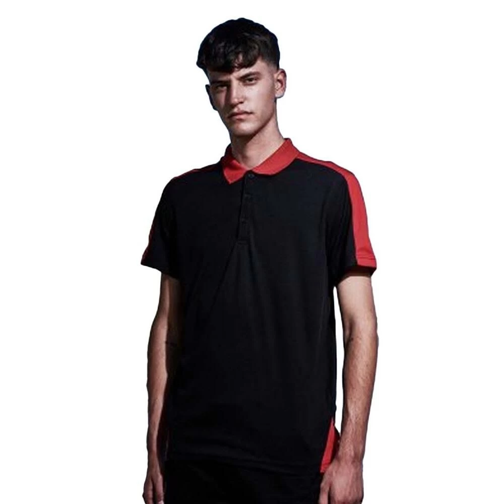 Regatta Contrast Coolweave Pique Polo Shirt (Black/Classic Red) 5 Regatta Contrast Coolweave Pique Polo Shirt (Black/Classic Red) - Image 3
