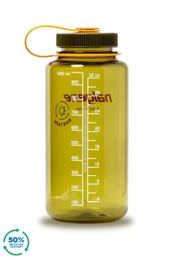 Nalgene 1L Wide Mouth Sustain Water Bottle - Made From 50% Plastic Waste -Sports Outdoor Store kff1d49a1045305647639cabdb232c8a5